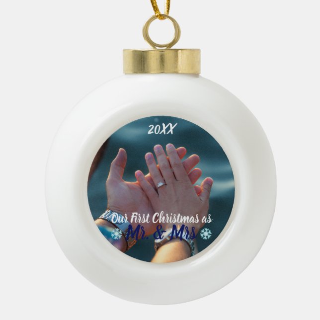 First Christmas as Mr and Mrs Ornament (Front)