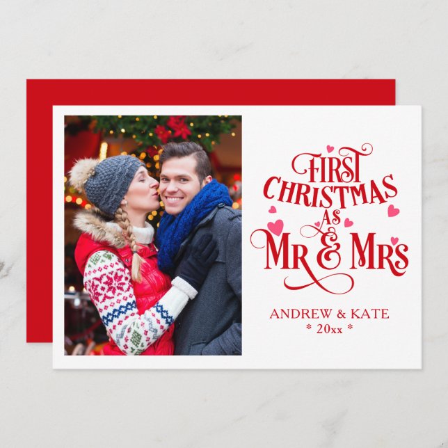 First Christmas As Mr And Mrs Personalized Photo (Front/Back)