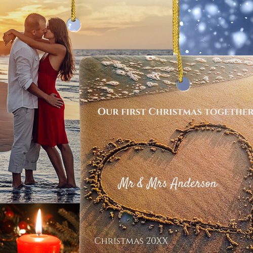 First Christmas as Mr and Mrs Your Photo Ceramic Ornament