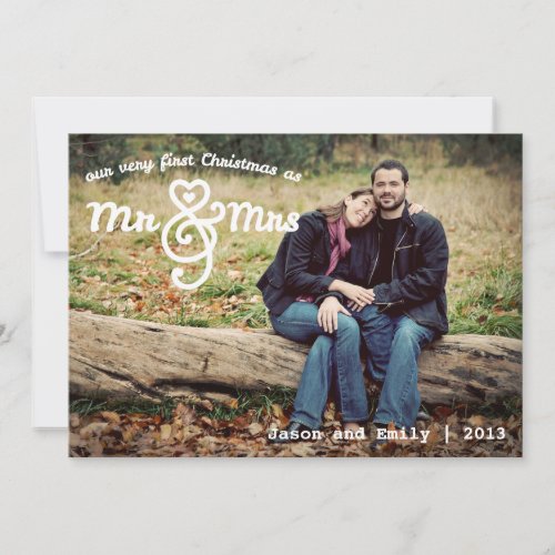 First Christmas as Mr &amp; Mrs Holiday Photo Card