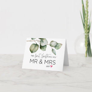 First Christmas as Mr & Mrs Husband Wife Gift Xmas Card
