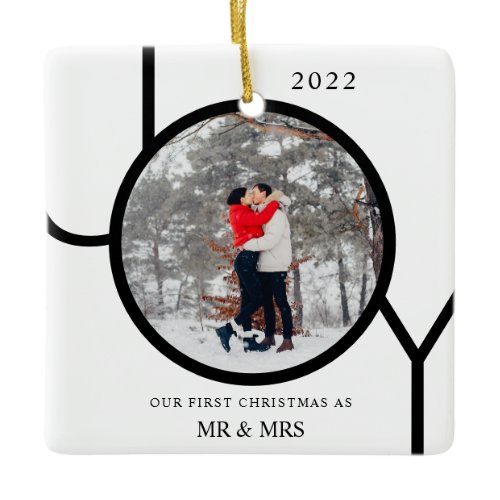 First Christmas As Mr &amp; Mrs Photo Ceramic Ornament
