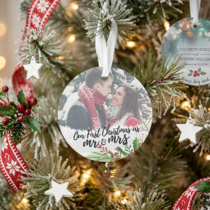First Christmas as Mr. & Mrs. Photo Ornament