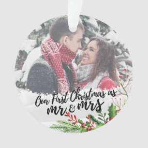 First Christmas as Mr. & Mrs. Photo Ornament
