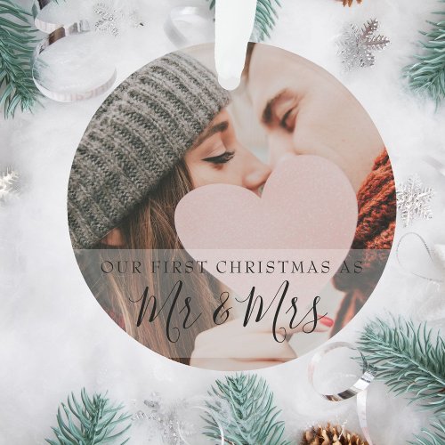 First Christmas As Mr  Mrs Photos Ornament