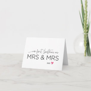 First Christmas as Mrs and Mrs Wife Gift Xmas Card