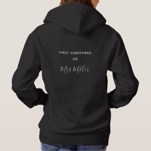 First Christmas as Mrs Personalized Surname Hoodie