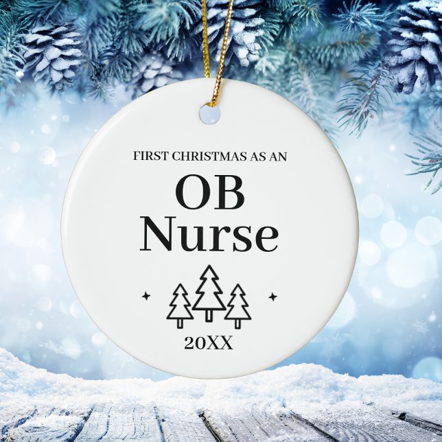First Christmas as OB Nurse New Job Ceramic Ornament (First Christmas as OB Nurse – New Job Ceramic Ornament
)