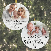 First Christmas As Parents Baby Photo