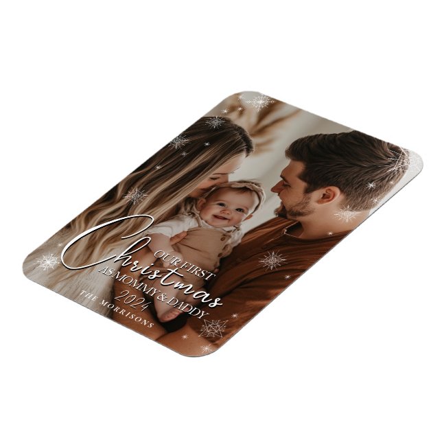 First Christmas as Parents Flexible Photo Magnet (Left Side)