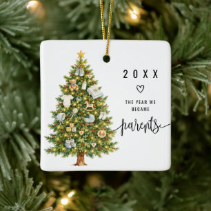 First Christmas as Parents Photo Double Sided Ceramic Ornament