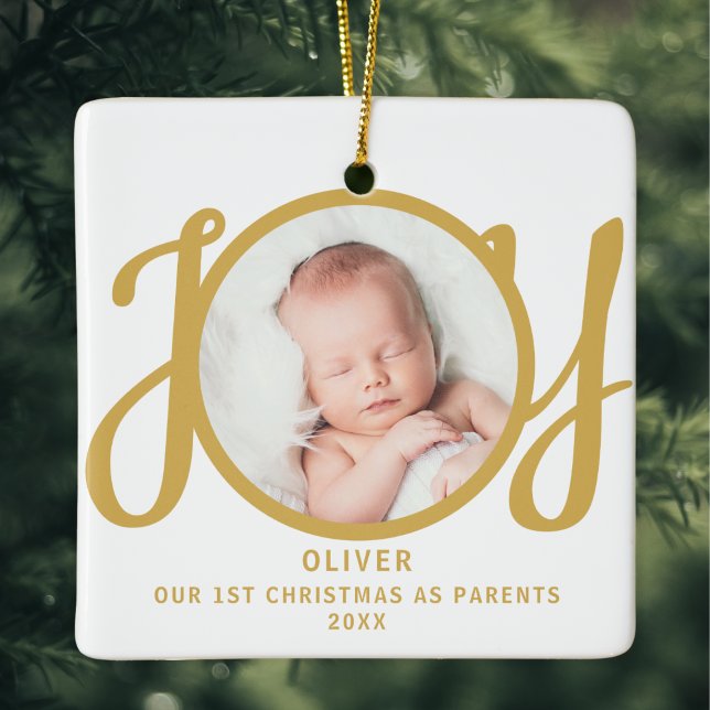 First Christmas As Parents Photo Keepsake Ceramic Ornament (Creator Uploaded)