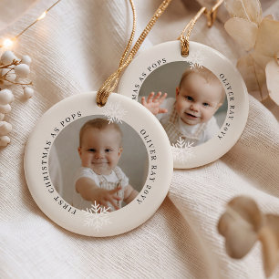 First Christmas as Pops 2 Photo Personalized Ceramic Ornament