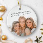 First Christmas As Roommates Friends BFF Photo Ceramic Ornament<br><div class="desc">Celebrate your first Christmas together as roommates with this personalized ceramic ornament. Featuring your favorite photo on both sides, this ornament also includes editable text and the year, allowing you to customize it to capture the unique bond you share. The design is simple yet meaningful, making it a perfect keepsake...</div>