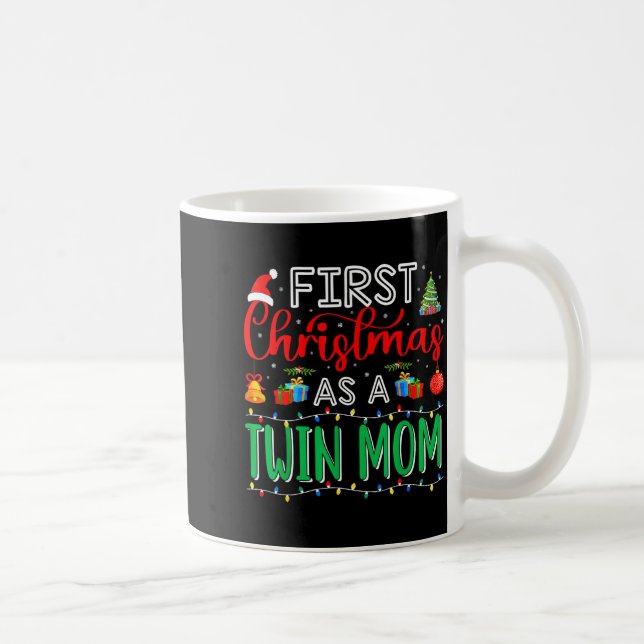 First Christmas As Twin Mom Family Matching New Tw Coffee Mug (Right)