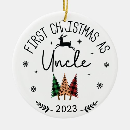 First Christmas As Uncle Photo Ceramic Ornament