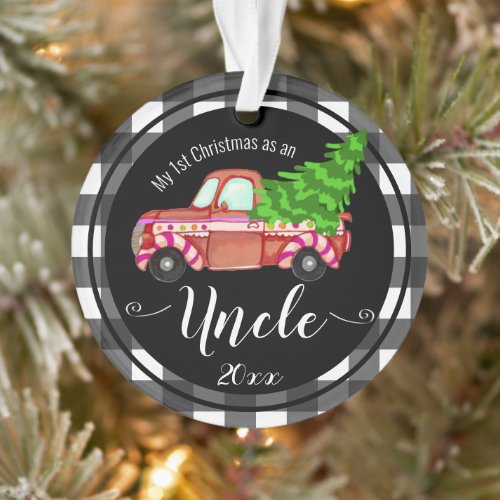 First Christmas as Uncle Red Truck Ornament