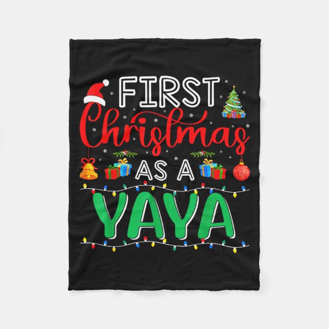 First Christmas As Yaya Family Matching New Yaya  Fleece Blanket (Front)