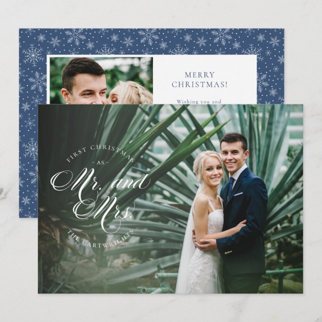 First Christmas asMr and Mrs Holiday Photo Card (Front/Back)