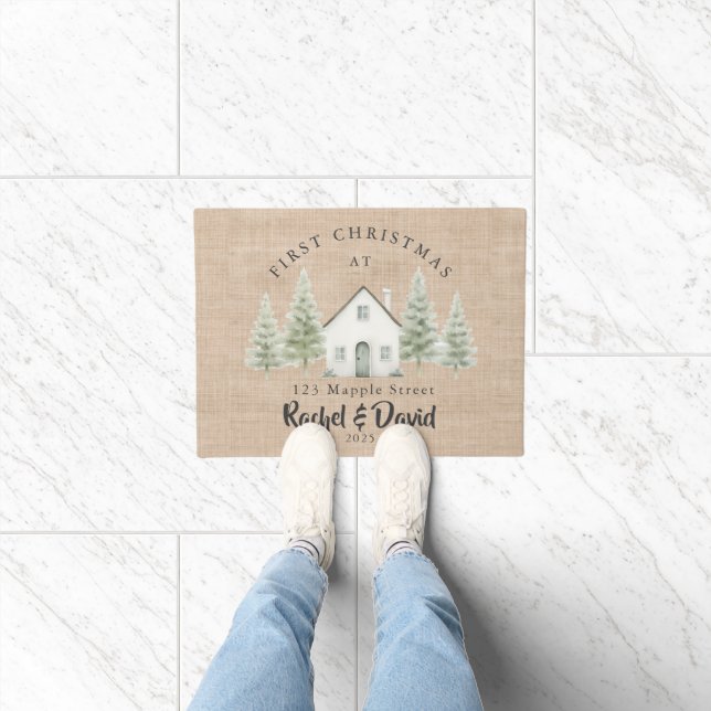 First Christmas at New Home Doormat |Names (Indoor)