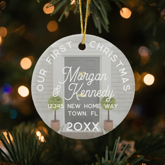 First Christmas at New Home Name Address Ornament (First Christmas in your New Home? This ornament makes a lovely keepsake for that special occasion)