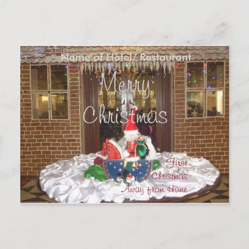 First Christmas away from home Inspired Art Design Holiday Postcard