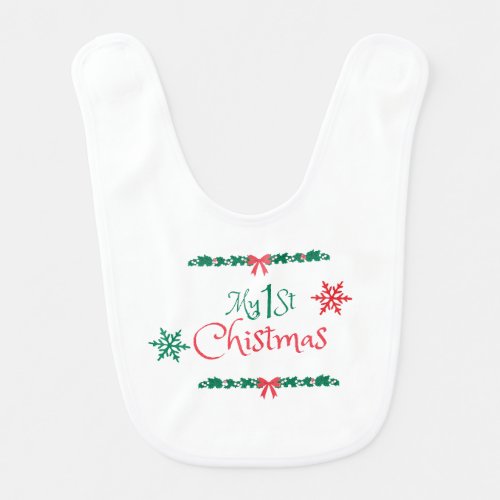  First Christmas Baby Bib