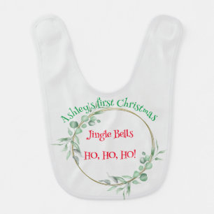 First Christmas Baby Bib. Customizable. Baby Bib