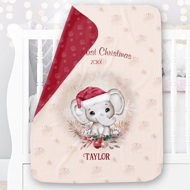 First Christmas Baby Blanket Santa Hat Elephant (First Christmas Baby Blanket Santa Hat Elephant)