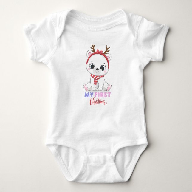 First Christmas Baby, Christmas BabySuits Baby Bodysuit (Front)