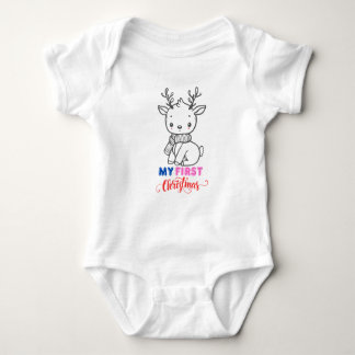 First Christmas Baby, Cute Baby Reindeer BabySuits Baby Bodysuit