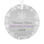 First Christmas Baby Girl Snowflake Frame Photo