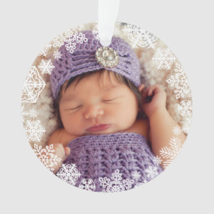 baby girl ornaments in silver