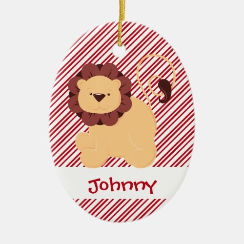 First Christmas Baby Lion Custom Ceramic Ornament