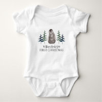 First Christmas Baby Penguin & Tree Personalized  