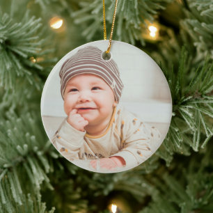First Christmas Baby Photo  Ceramic Ornament
