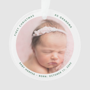 First Christmas Baby Photo Grandma Keepsake Ornament