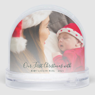 First Christmas Baby Photos Custom Holidays Snow Globe