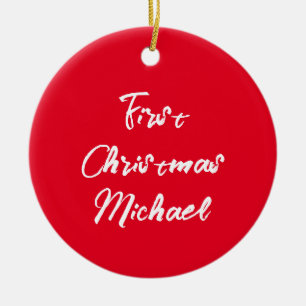 First Christmas Baby Your Own Photo Picture Ceramic Ornament