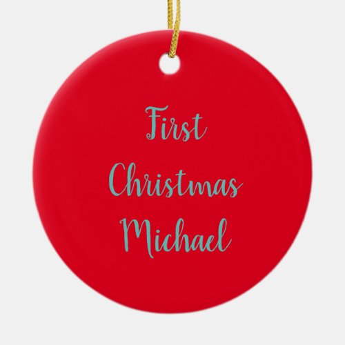 First Christmas Baby Your Own Photo Picture Ceramic Ornament
