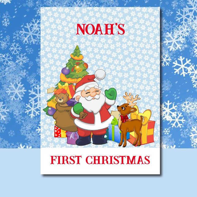  First Christmas Baby's Personalize Name Cute Holiday Card (Creator Uploaded)