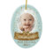 First Christmas Blue Baby Photo & Name Snow Globe