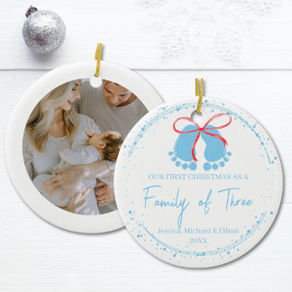 First Christmas Blue Footprints Ornament