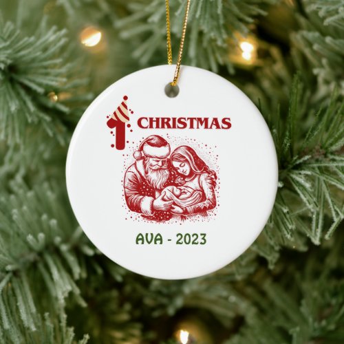 FIRST CHRISTMAS  CERAMIC ORNAMENT