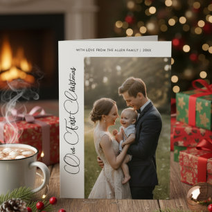 First Christmas Cheerful Family Holiday Card