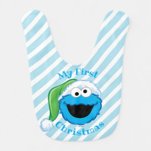 First Christmas Cookie Monster Baby Bib