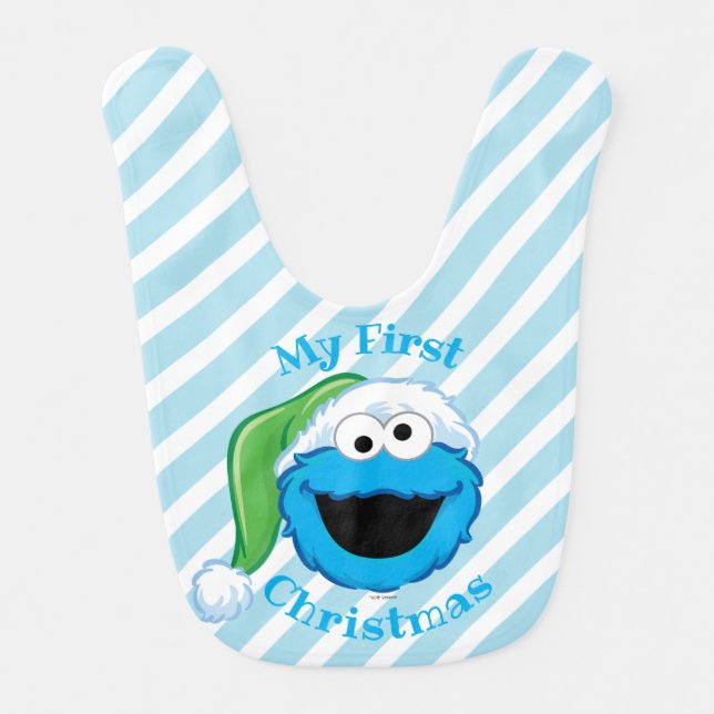 First Christmas Cookie Monster Baby Bib (Front)