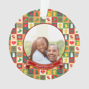 First Christmas Couple Custom Photo Ornament