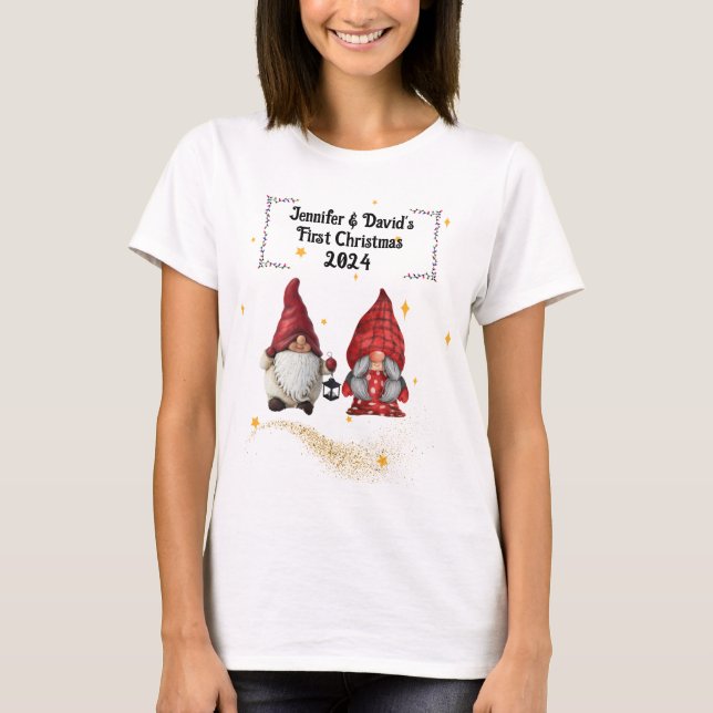 First Christmas couples Gnome T-shirt (Front)