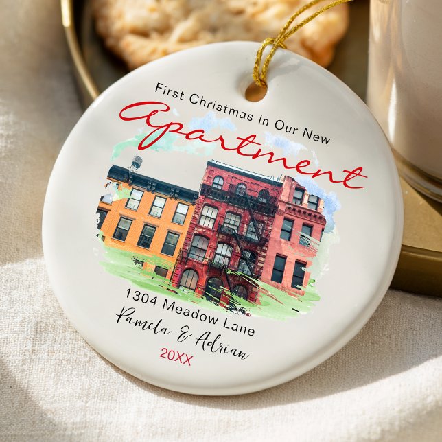 first christmas Custom apartment photo Ceramic Ornament (Creator Uploaded)